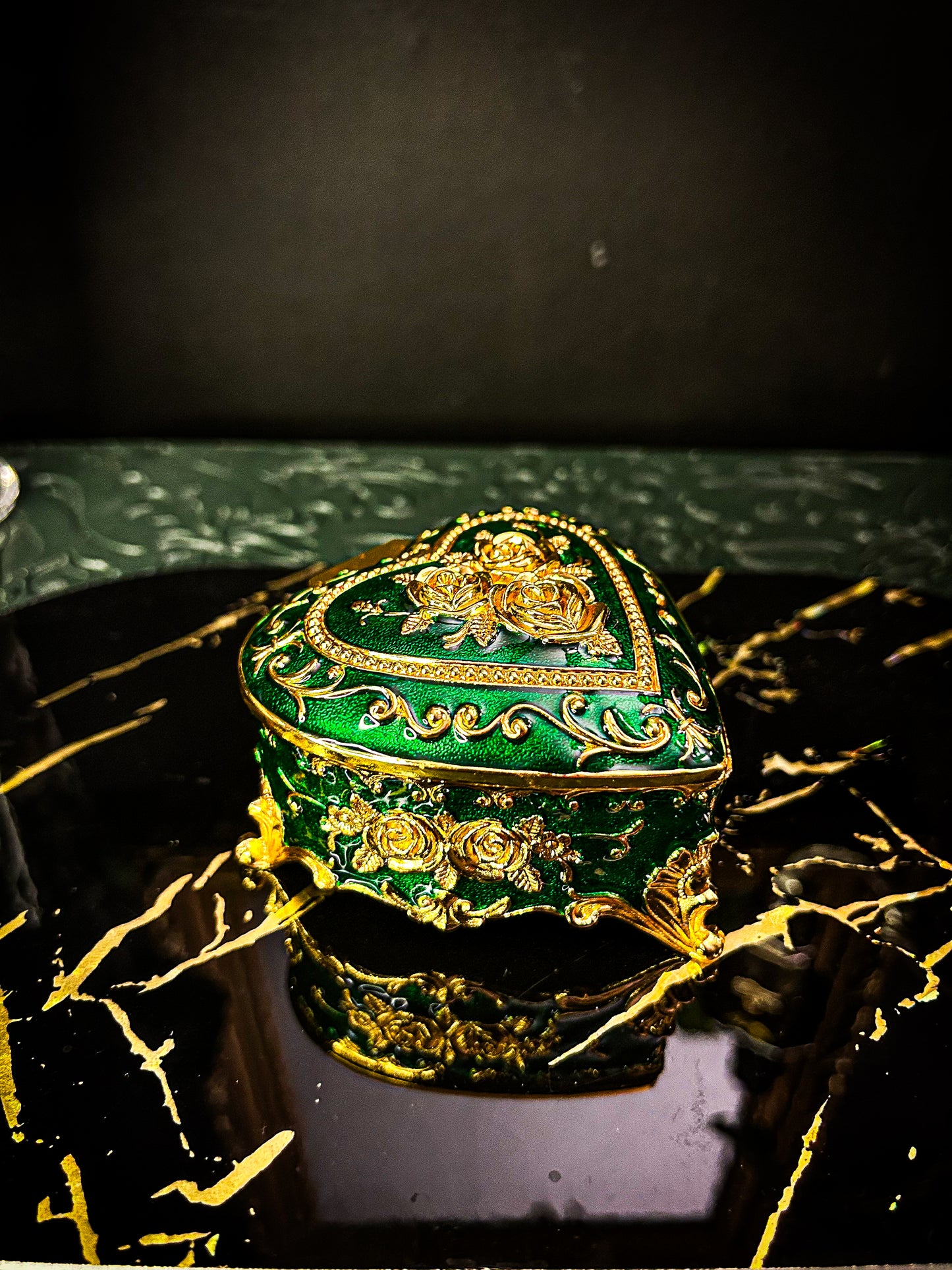 Boîte à Bijoux Cœur – Écrin de Rose